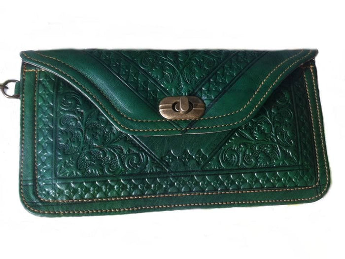 Kharrazine Clutch - Green - Kharrazine Wristlet | Moroccan Corridor