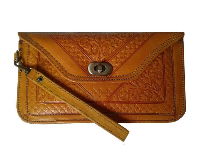Kharrazine Clutch - Yellow/orange - Kharrazine Wristlet | Moroccan Corridor