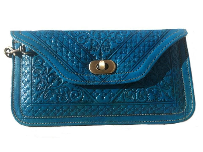 Kharrazine Clutch - Turquoise - Kharrazine Wristlet | Moroccan Corridor