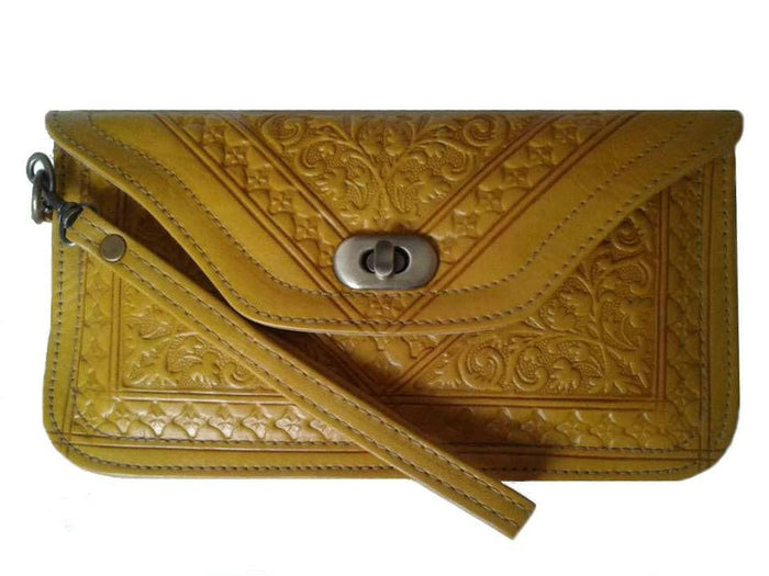 Kharrazine Clutch - Yellow - Kharrazine Wristlet | Moroccan Corridor