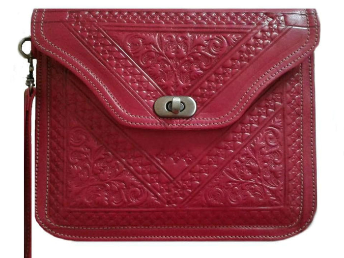 Kharrazine Square Clutch - Red - Kharrazine Wristlet | Moroccan Corridor