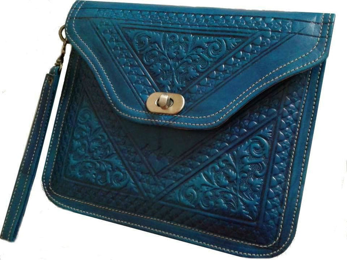 Kharrazine Square Clutch - Turquoise - Kharrazine Wristlet | Moroccan Corridor