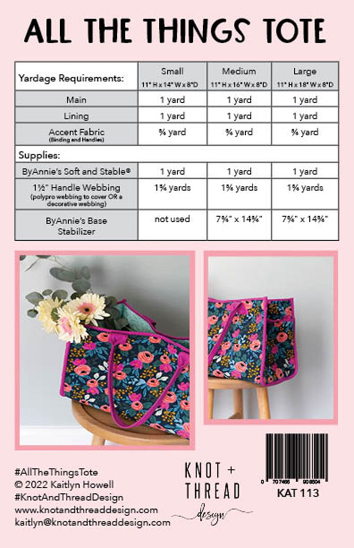 Knot + Thread - All The Things Tote Pattern - KAT113