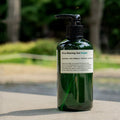 LAZY SOCIETY Cica Shaving Frozen 250ml bottle on outdoor table, Gentleman Korea men’s cooling shaving gel product