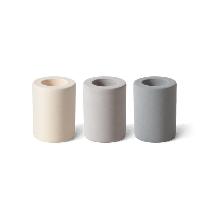LAZY SOCIETY Diatomaceous Earth Mini Holder - Gentleman Korea display of three neutral-color mini holders for Korean men’s skincare