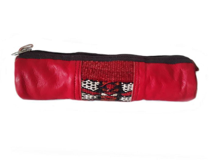 Leather Pencil Case / Makeup Bag - Marrakesh - Kilim - Moroccan Corridor