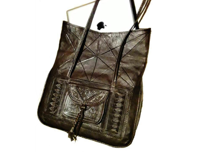Chekkara - Brown - Heritage Tote Bag | Moroccan Corridor