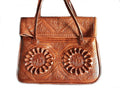 Leather Tote Bag - Chkara - Sun Flower - Caramel - Moroccan Corridor