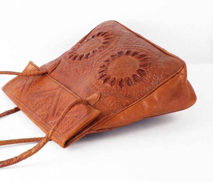 Chekkara - Sun Flower - Caramel - Heritage Tote Bag | Moroccan Corridor