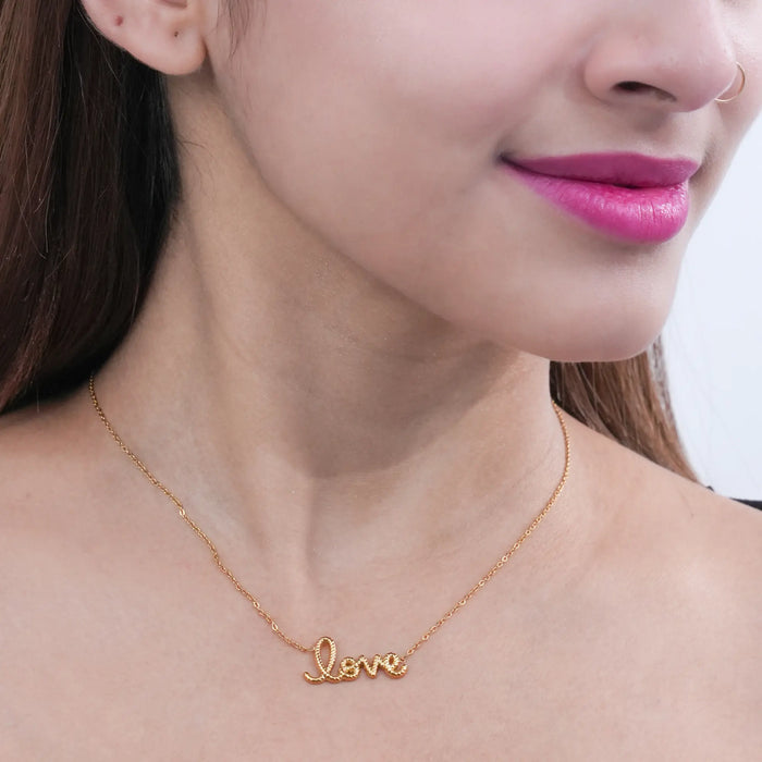 Gold love necklace - BELARIC