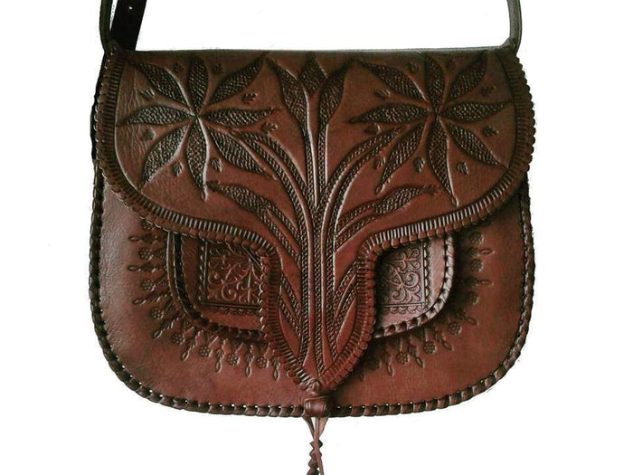 Moroccan Bag - Lssan Handbag / Shoulder Bag - Large Size - Brown - Arfoud Oasis | Moroccan Corridor