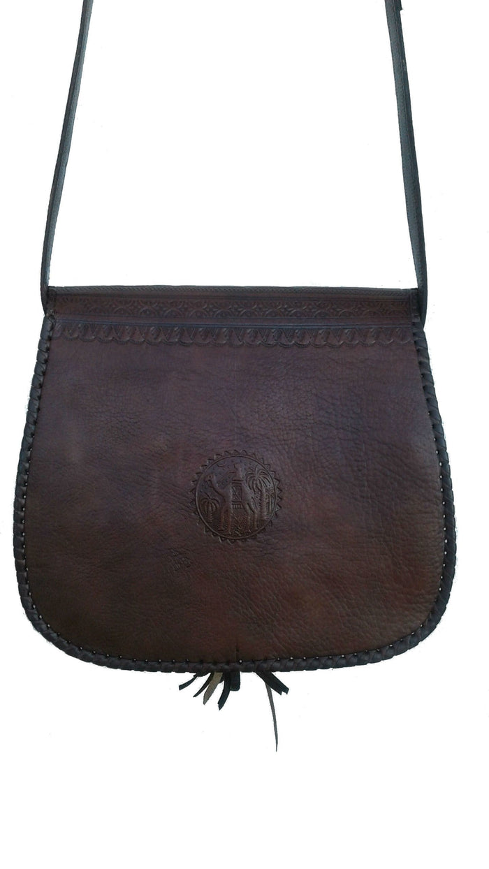 LSSAN Handbag - Large size - Brown - Flower Vase - Moroccan Corridor