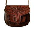 Lssan Handbag - Lily Flower - Brown - Lssan Shoulder | Moroccan Corridor