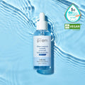 MAKE P:REM Safe Me Relief Watery Ampoule 50ml bottle with text and awards displayed against a watery background.