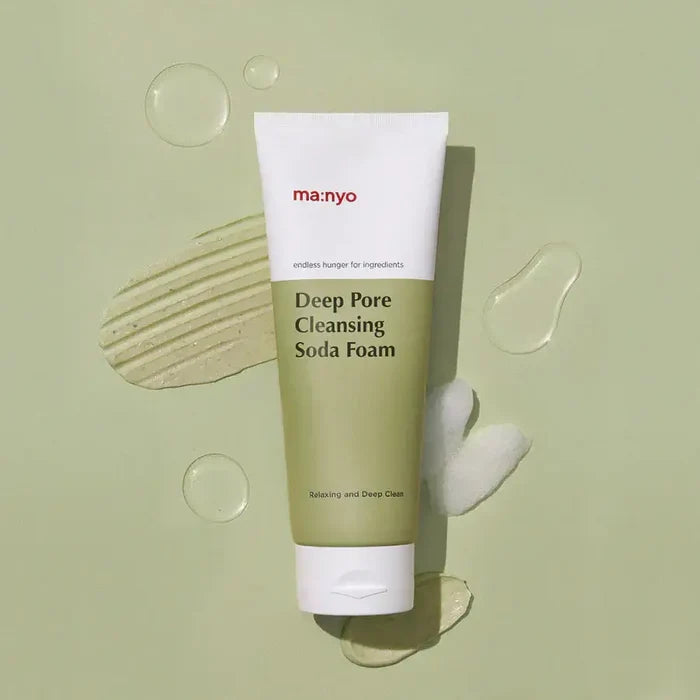 MANYO Deep Pore Cleansing Soda Foam 150ml for effective pore cleansing and skin balance. Suitable for all skin types. 150ml bottle.