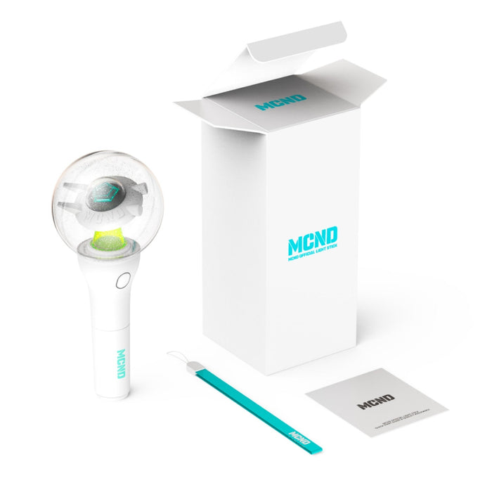 MCND Official Lighstick with packaging, showcasing vibrant design and accessories included in the box.