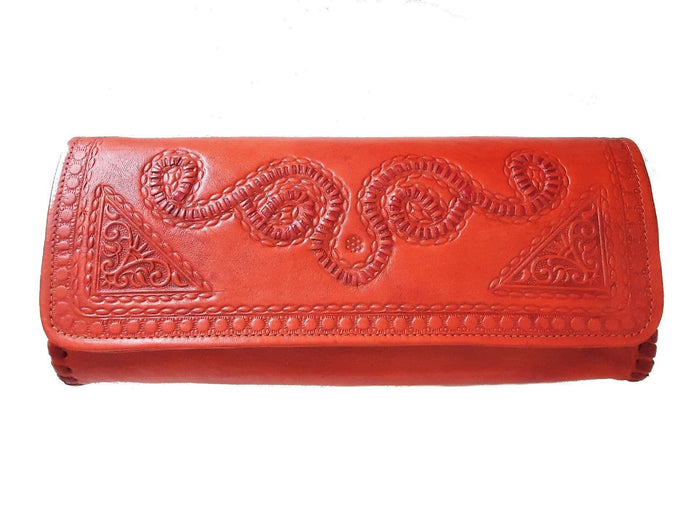 Leather clutch - Orange - M'dina Clutch
