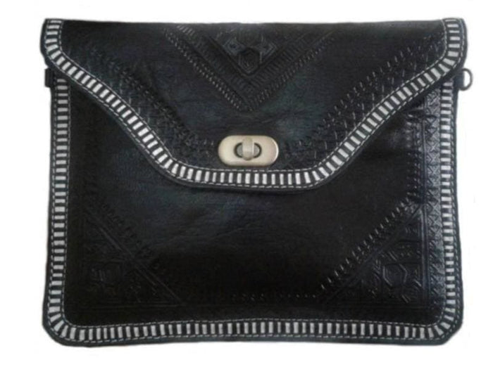 Mdina Square Clutch - Black - Mdina Collection | Moroccan Corridor