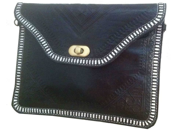 Mdina Square Clutch - Black - Mdina Collection | Moroccan Corridor
