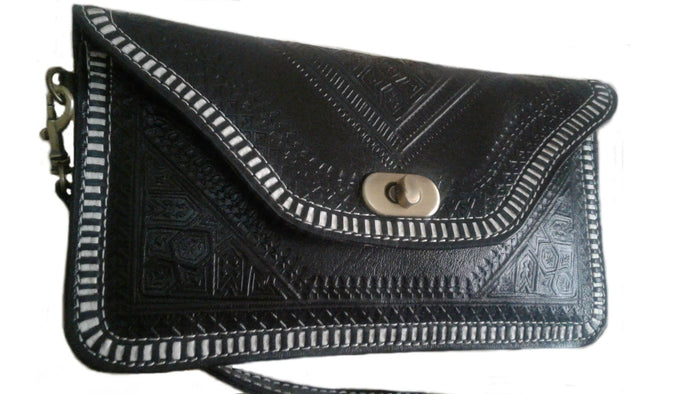 Mdina Wristlet Clutch - Black - Mdina Collection | Moroccan Corridor