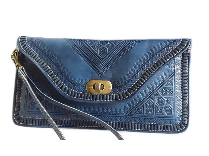 M'dina Wristlet Clutch - Blue - Moroccan Corridor
