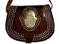 Médaillon Leather Bag - Hamsa - Brown Caramel - Moroccan Corridor