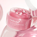 MEDICUBE PDRN Pink Collagen Capsule Cream 55g in open jar with pink capsules and cream, showcasing vibrant packaging.
