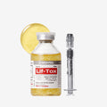 MEDIPEEL Leaf Tox Ampoule 35ml lifting and anti-wrinkle product with syringe on white background.