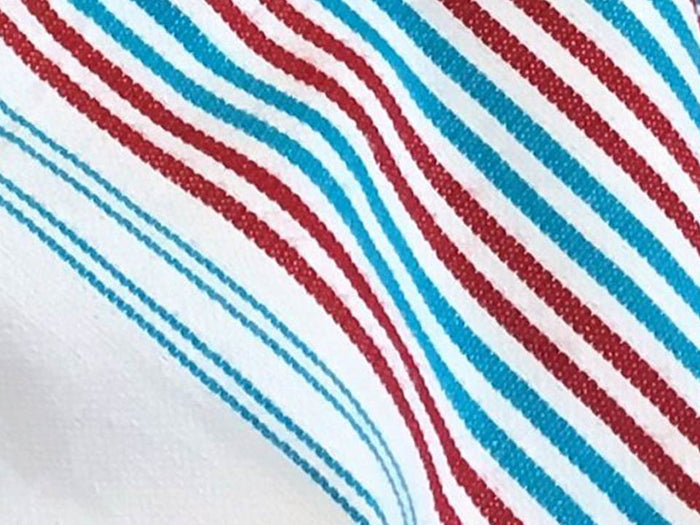 Mendil - Beach Towel - Red & Turquoise Thin Stripes - Blanket Mendil | Moroccan Corridor
