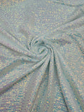 Mille Stripe Spandex Sequins - Clear Iridescent - 4 Way Stretch Lace Spandex Mesh Sold By Yard