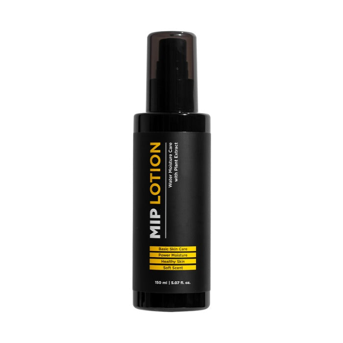 MIP Basic Lotion 150ml - Gentleman Korea black pump bottle for men’s skincare, lightweight daily moisturizing lotion