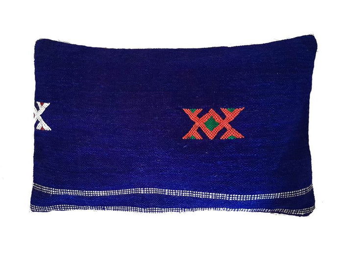 Moroccan Berber Pillow / Cushion Cover - Kilim - Blue - Noor