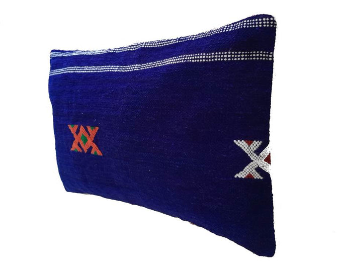 Moroccan Berber Pillow / Cushion Cover - Kilim - Blue - Noor
