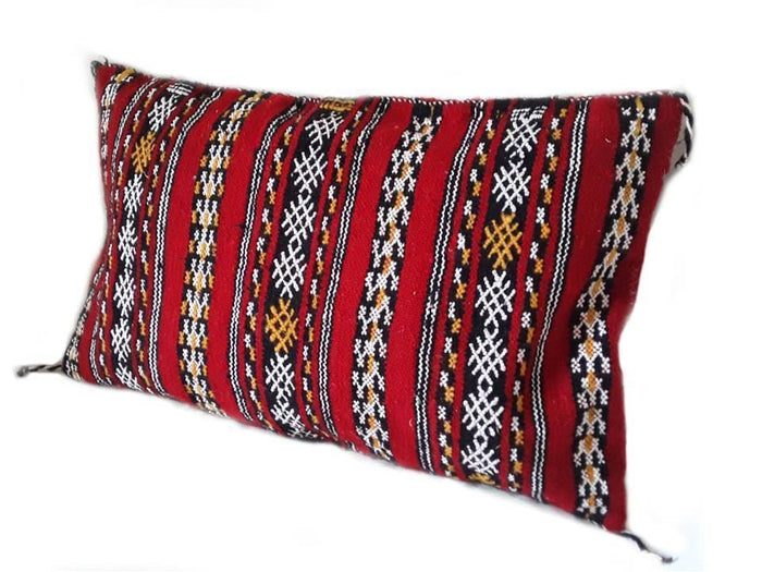 Moroccan Berber Pillow / Cushion Cover - Kilim - Red - High Atlas
