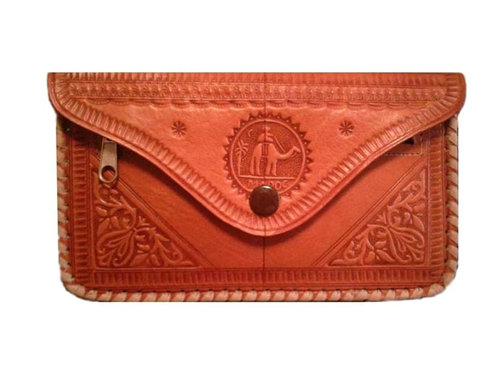 Moroccan Camel Leather Purse - Orange - Heritage Purses | Moroccan Corridor