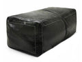 Moroccan Leather Pouf / Ottoman - Rectangular - Black - Salwa - Moroccan Corrisor