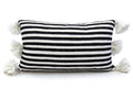 Moroccan PomPom Lumbar Pillow - Zebra Print
