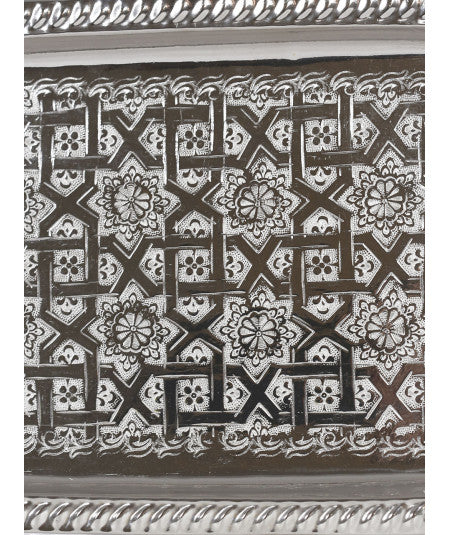 Moroccan Tea Tray - Rectangular - Tiles - Medium Size