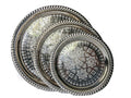 Moroccan Tea Tray - Round - Tiles - Set of 3 - Moroccan Corridor