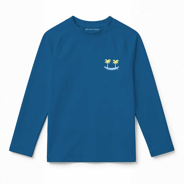 Navy Twin Palms Long Sleeve Rashguard