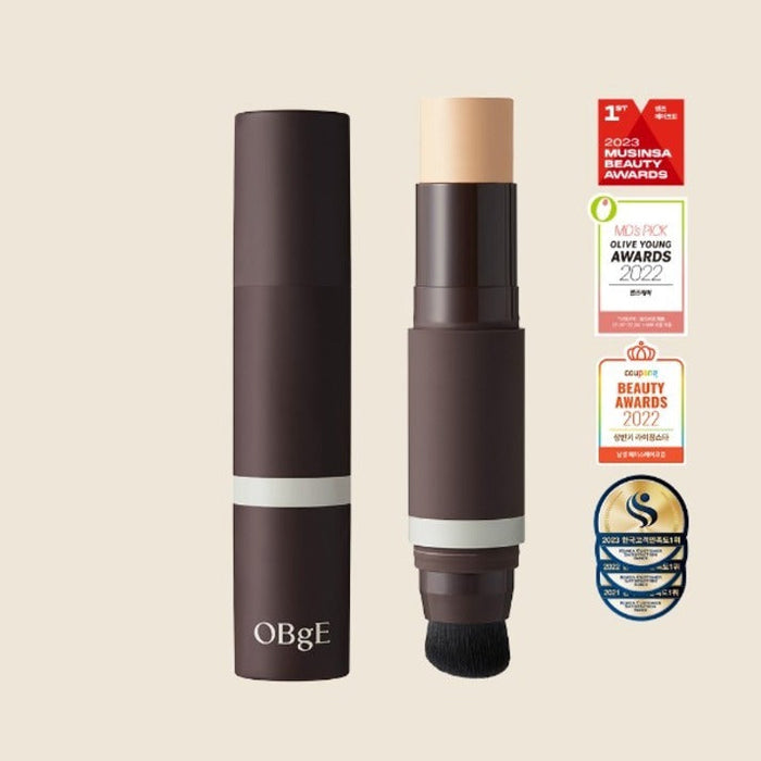 OBGE Natural Cover Foundation stick with built-in brush for men by Gentleman Korea, Korean skincare for a natural coverage