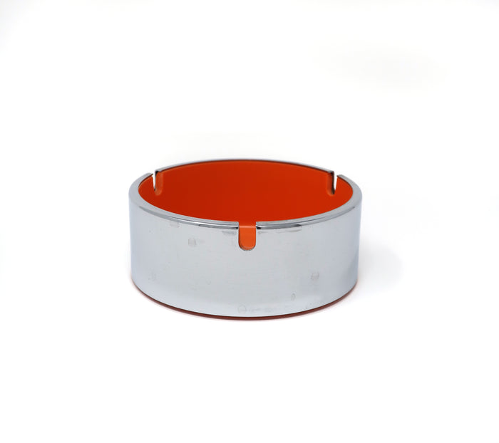 Orange Isamu Kenmochi Plastic and Chrome Ashtray