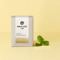 OSULLOC Morocan Mint Tea 10p package with fresh mint leaves on yellow background