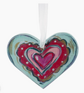 Painted Wood Heart Ornaments