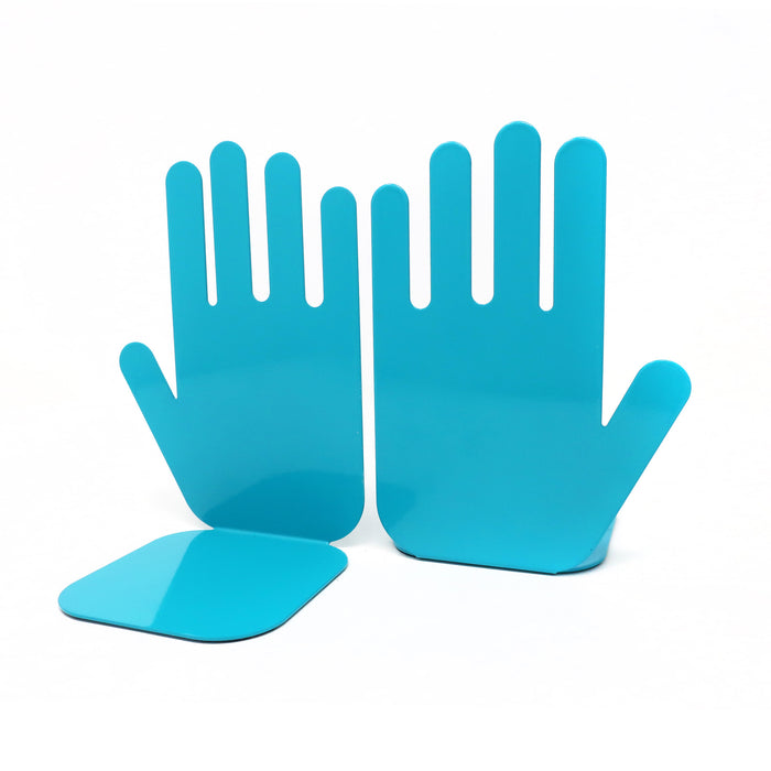 Pair of 1980s Turquoise Metal Hand Bookends