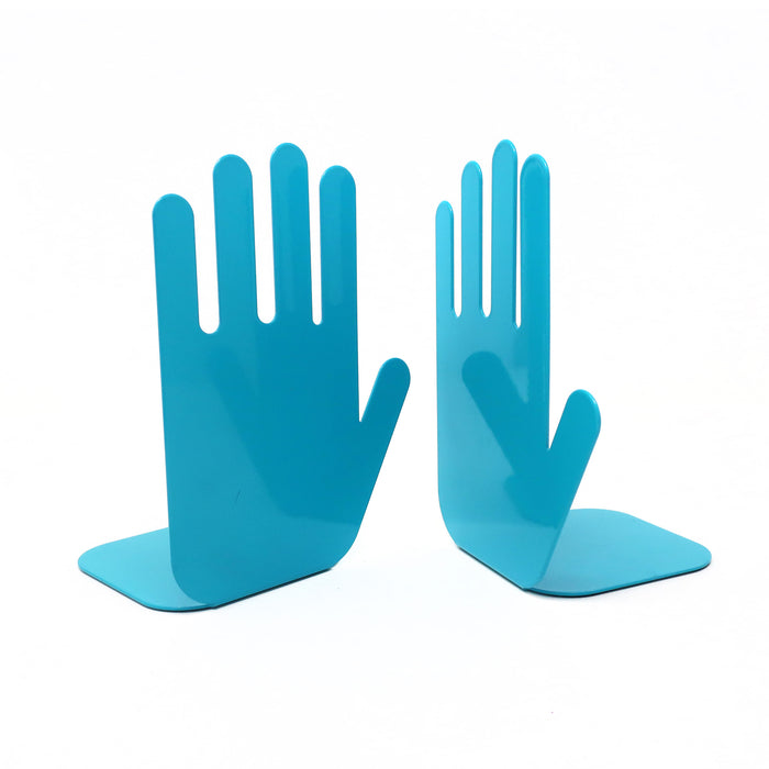 Pair of 1980s Turquoise Metal Hand Bookends