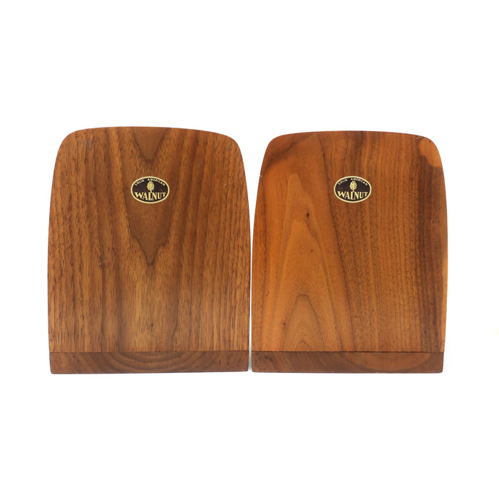 Pair of Art Deco Walnut and Polished Aluminum Bookends