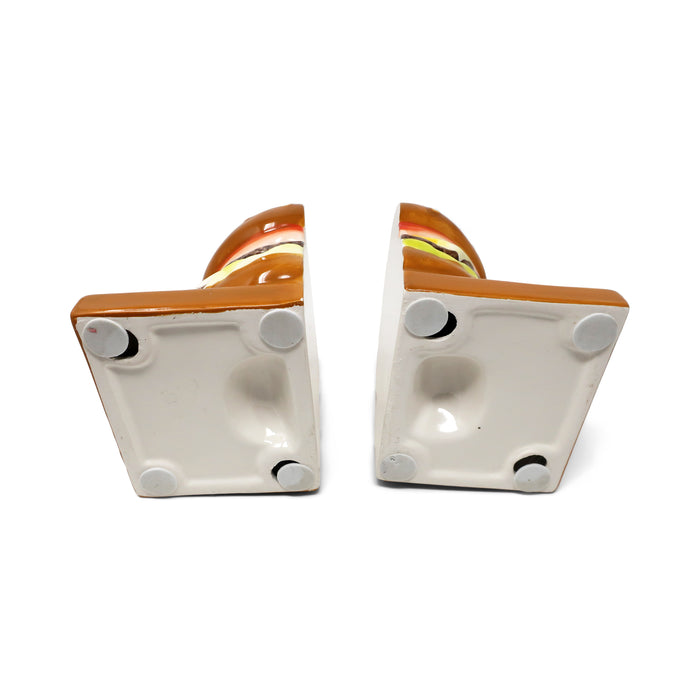 Pair of Ceramic Hamburger Bookends