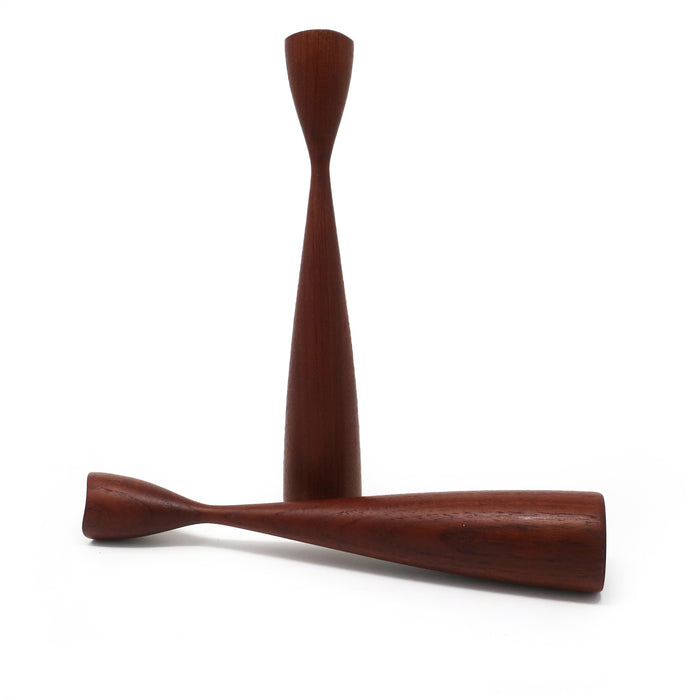 Pair of Danish Modern Teak Candleholders
