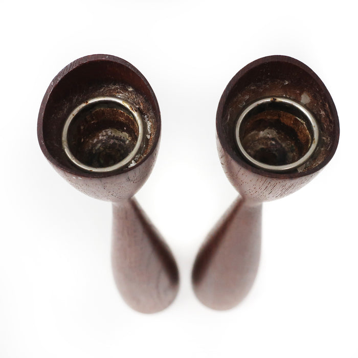 Pair of Danish Modern Teak Candleholders